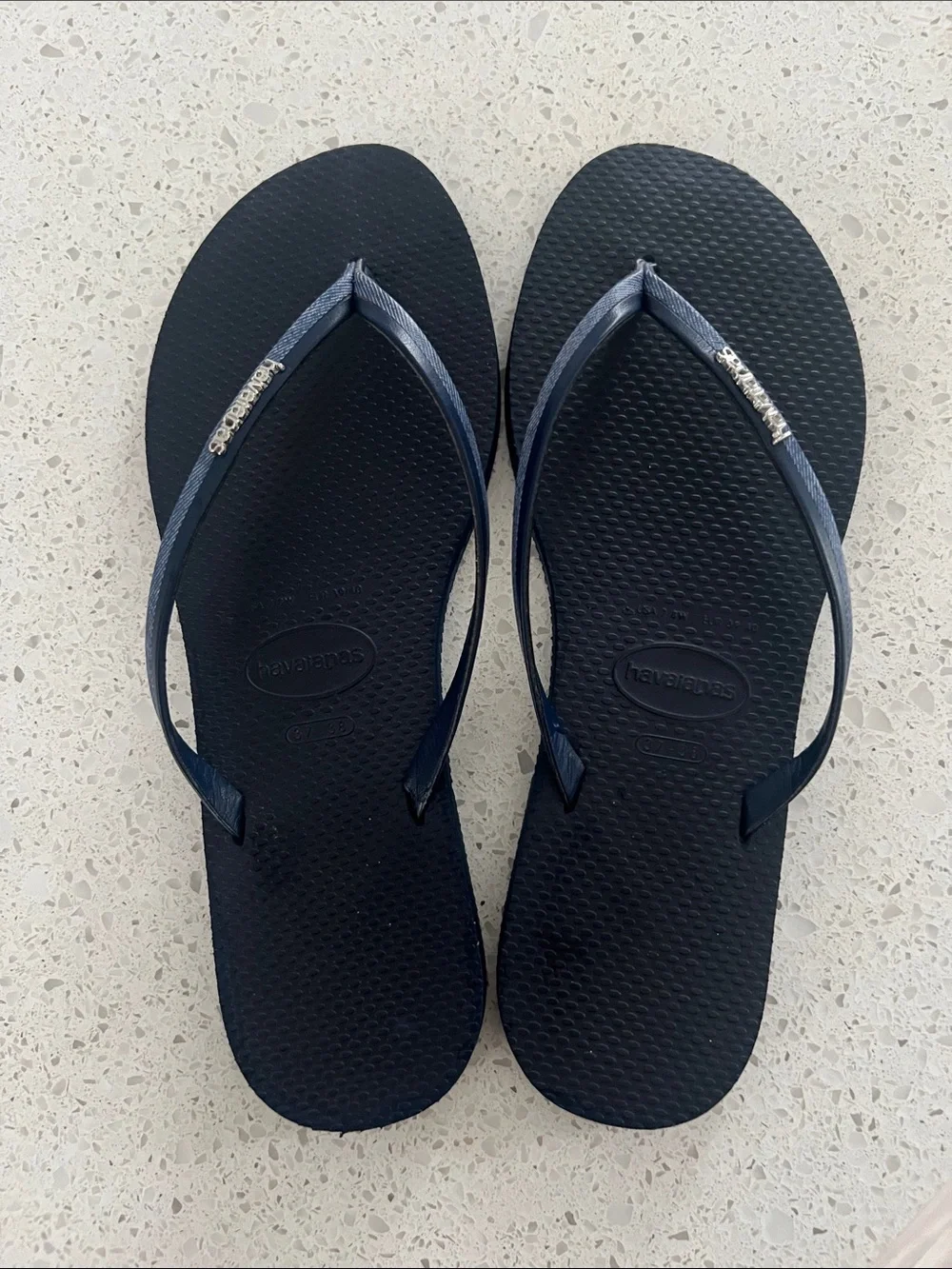 Havaianas Slim Flip Flops in Dark Blue